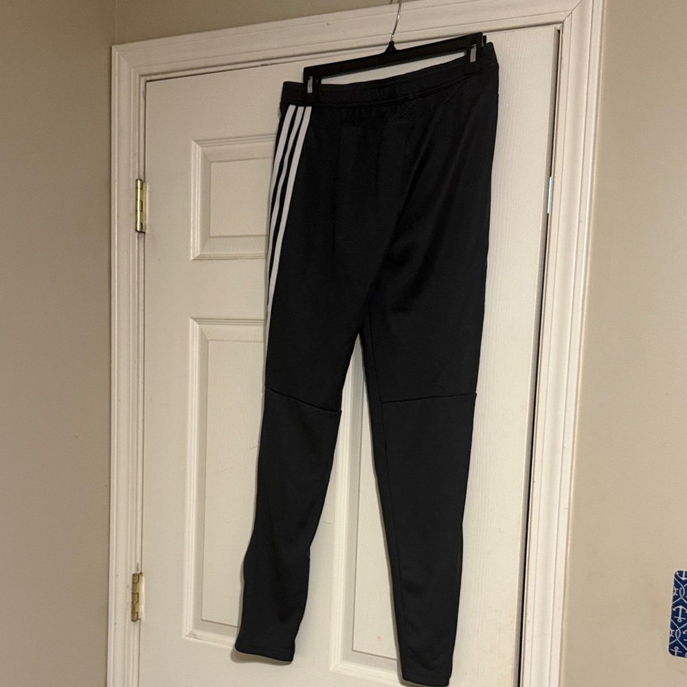 Adidas Black Joggers with White Accents